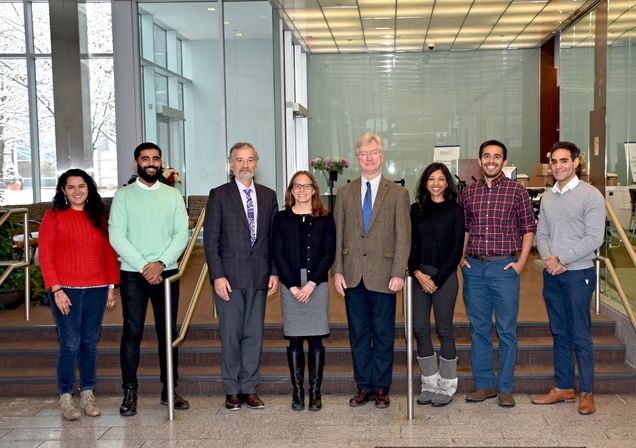 RAMS Scholars and program directors, from left to right: Raagini Jawa, Sukhpreet Klaire, Jeffrey Samet, Jen Edelman, Patrick O'Connor, Ayesha Appa, Kumar Vasudevan, Joao de Aquino