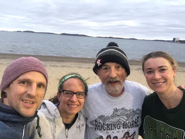 Morning jog to the local beach