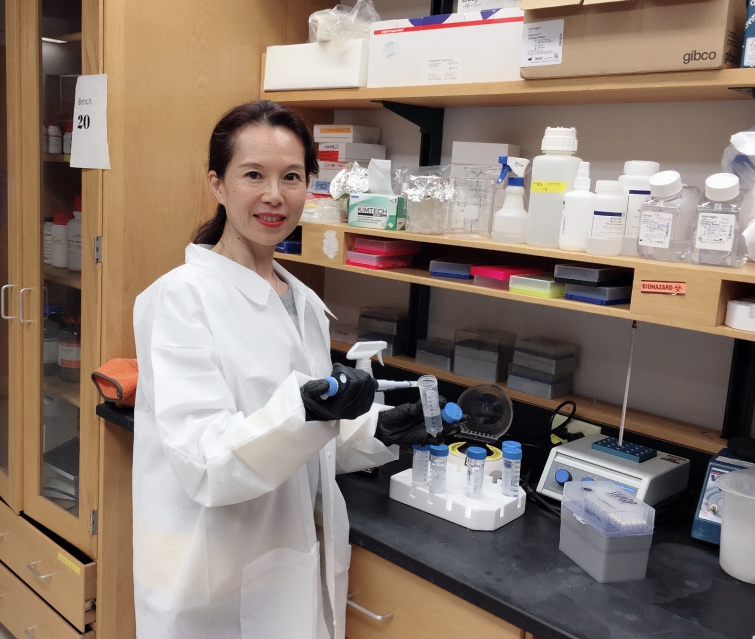 Research Technician Diane Ding analyzing samples