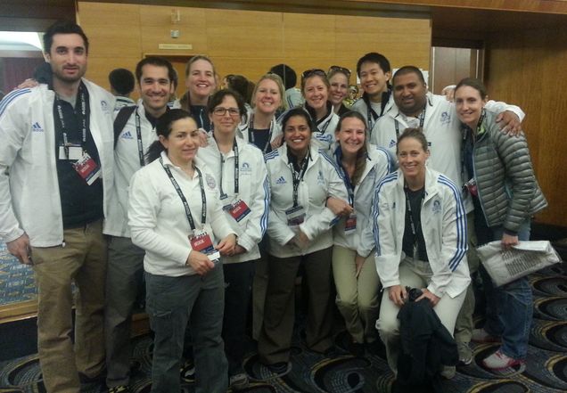 Resident and faculty volunteers before 2013 Marathon