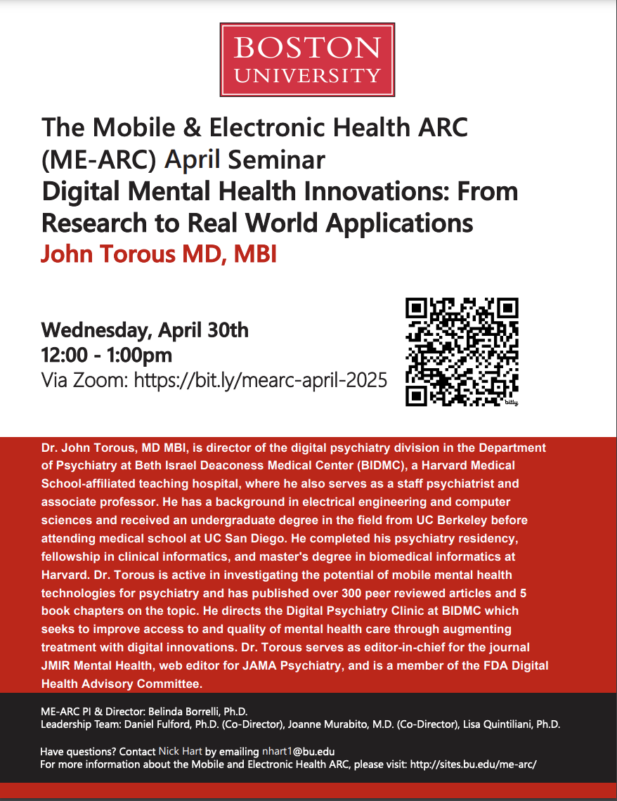 Arc Program ME-Health ARC Program: April Seminar | Evans Center for ...