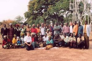 David Hamer with community health workers and traditional birth attendants in the Lufwanyama District of Zambia.