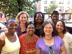 L to R, front: Thea James, MD; Sheila Chapman, MD; Carol Mostow, LICSW; Leyda Delgado, MD. L to R, back: Julie Crosson, MD; Michele David, MD, MPH, MBA; Sandra Gordon, MD. Not shown: Eric Hardt, MD; Peter Gonzalez, MD.