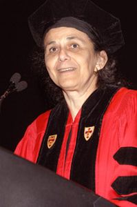Dr. Wafaa El-Sadr gave the  commencement speech at the  2010 BUSPH graduation  ceremony.