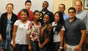 SURP interns sized 2012 SURP interns (l to r) front row: Lydia Ruffner, LaTayia Aaron, Taylor Harris, Christine Doronio, Rui Soares. Back row from left to right: Linda Zimmerman (administrator), Johnny Groeling, Chino Igwebuike, Juan Ballester, William Cruikshank (faculty advisor).