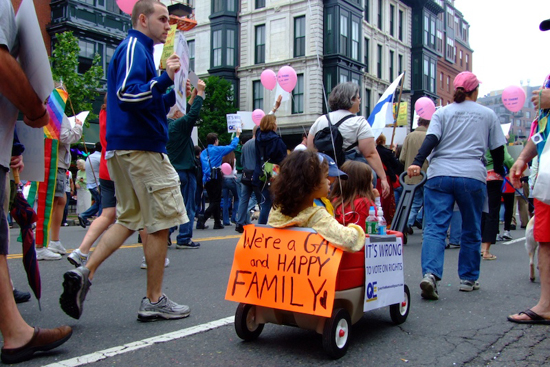 Were_a_gay_and_happy_family_wagon MED's Benjamin Siegel says that according to three decades of research, kids of gay parents are doing just fine. Photo by Melinda Green