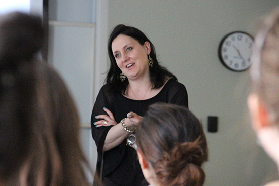 Sophie Godley, an SPH clinical assistant professor, teaches a course titled Safer Sex in the City: From Science to Policy. Photo by Michael Saunders