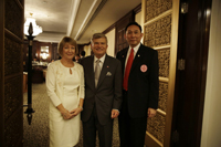 Reunion of Boston University in Bangkok Dean and Mrs. Jeffrey W. Hutter and Mr. Subhajati Angsuvarnsiri GSM 77, President of the Boston University Alumni Network of Thailand