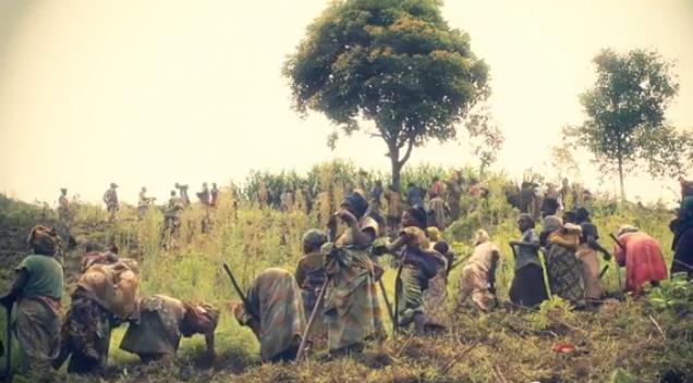  In this scene from ‘Seeds of Hope” survivors of sexual violence reclaim their lives by helping prepare fields for planting.