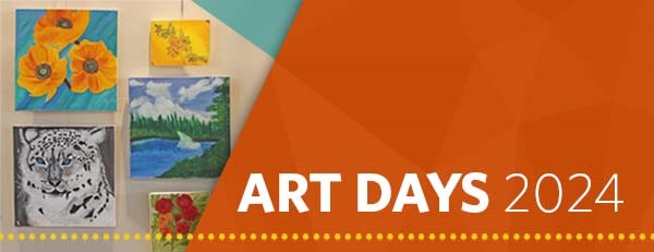 banner image with examples of paintings and other art with text Art Days 2024