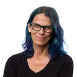 Head and shoulders image of Jennifer Beard, eyeglasses, dark top
