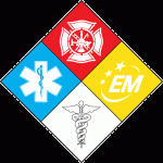 Hazardous materials diamond displaying emergency medical services