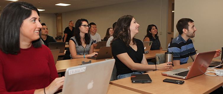 Smiling students in classroom