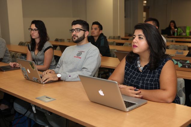 students during class