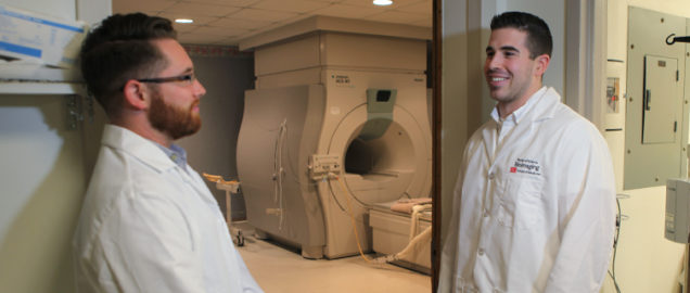 students with MRI scanner