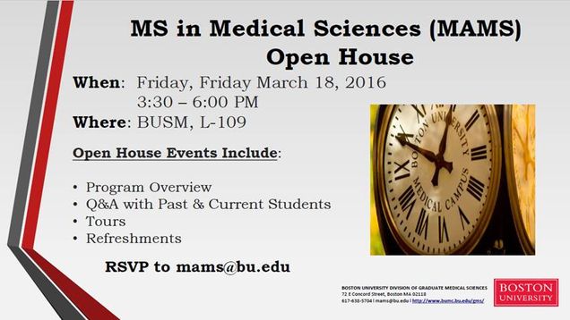 MS in medical sciences open house flyer 2016