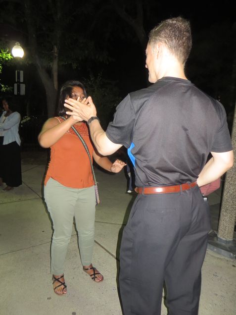 students dancing at fundraiser event