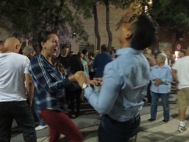 students dancing at fundraiser event