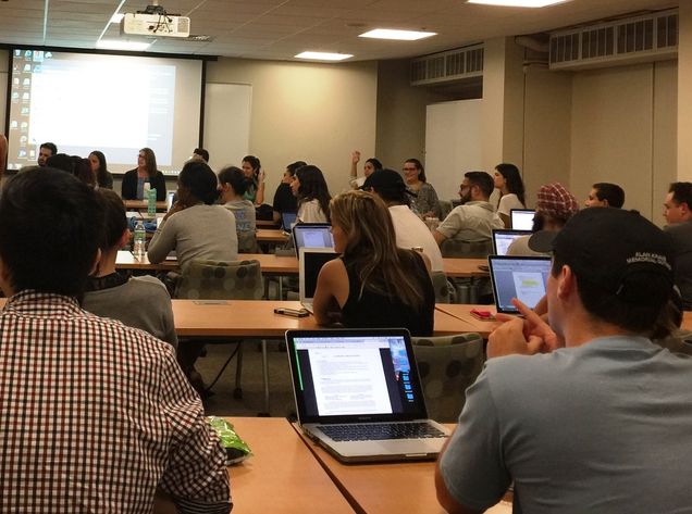 students learning in classroom