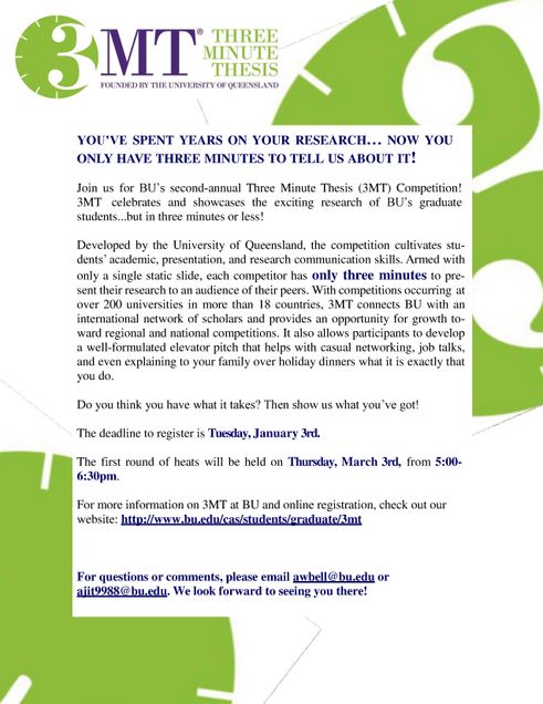 three minute thesis poster