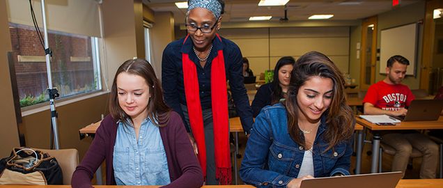 Professor and students in classroom