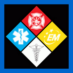 Hazardous materials diamond displaying emergency medical services