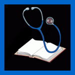 Stethoscope and book