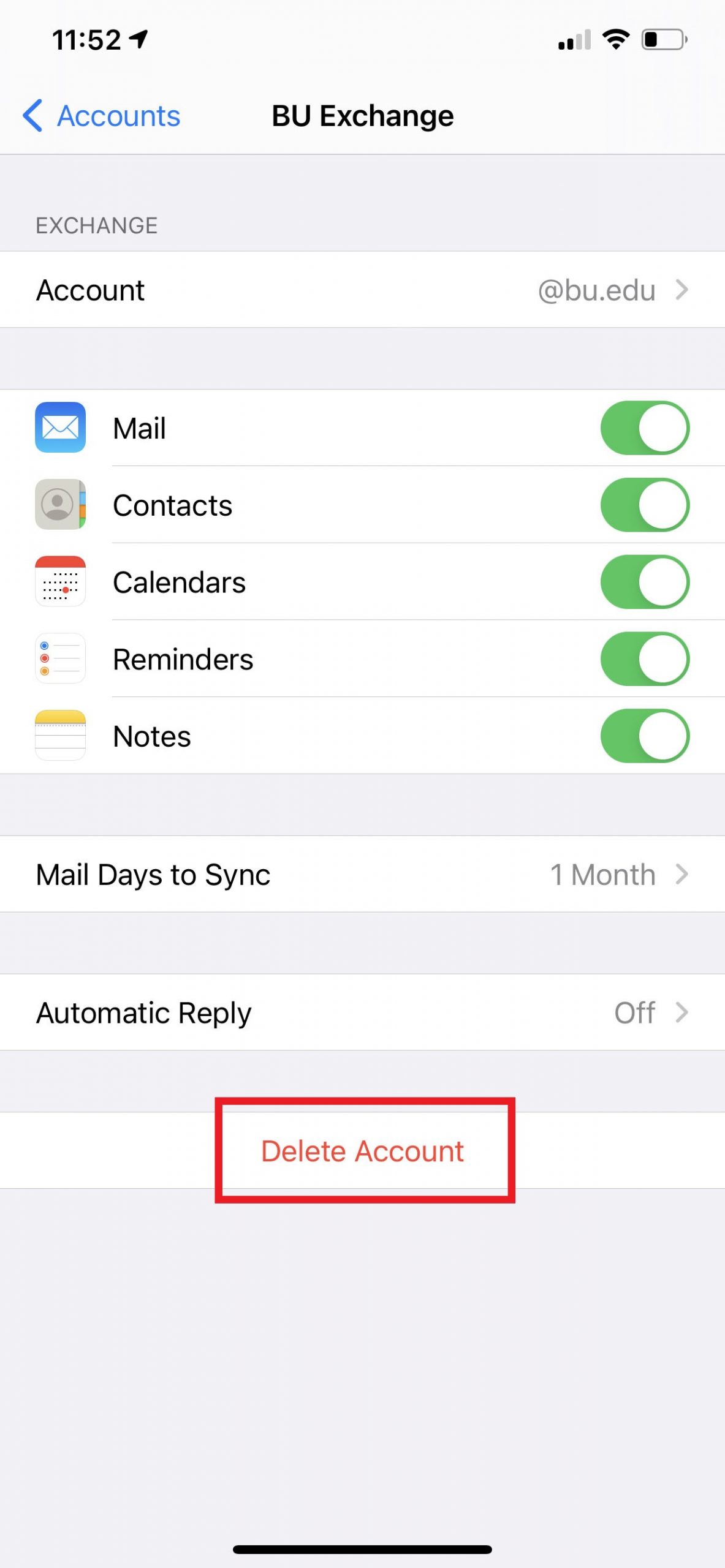 How to Remove and ReAdd BU Email on iPhone/iPad » BUMC