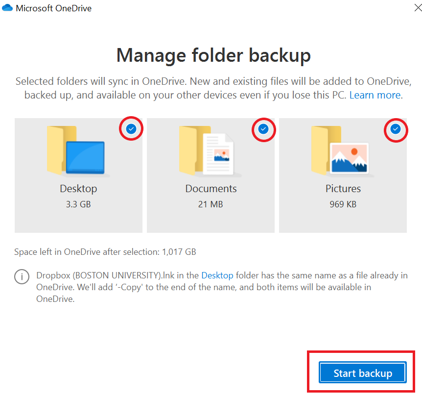 How to add Backup and sync any local folder from my computer to OneDrive?
