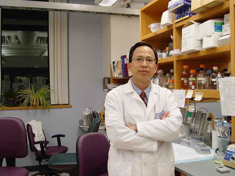 Dr. Weining Lu in his lab