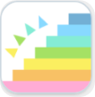 STAIR therapy logo: staircase and sunshine motif in rainbow colors
